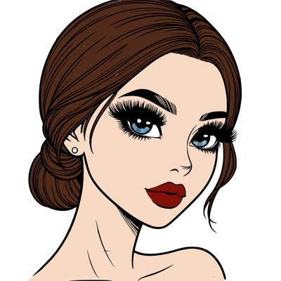 realistic girl with lashes
