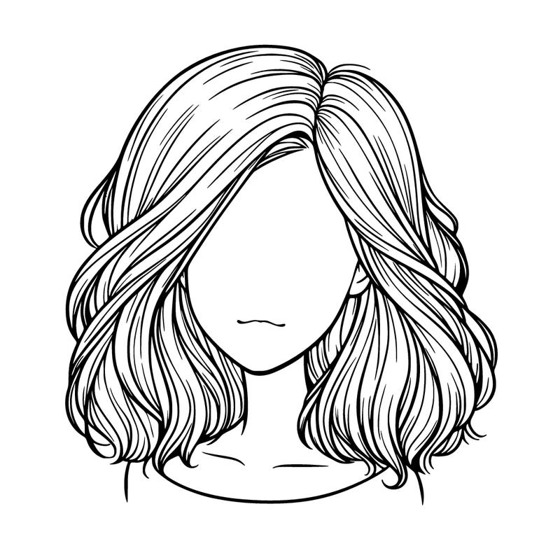 realistic girl with hair