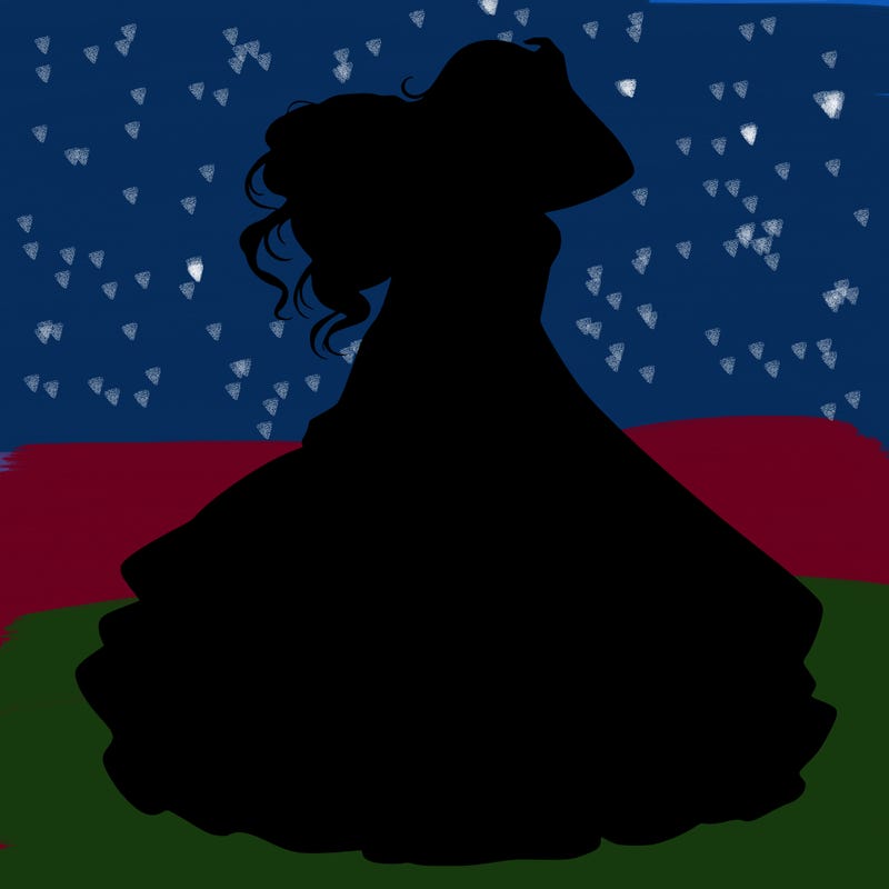 realistic woman with dress flowing in the wind