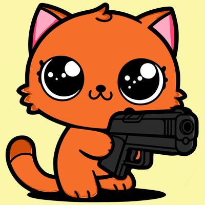 cat with gun