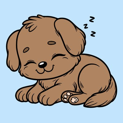 cute dog sleeping realistic