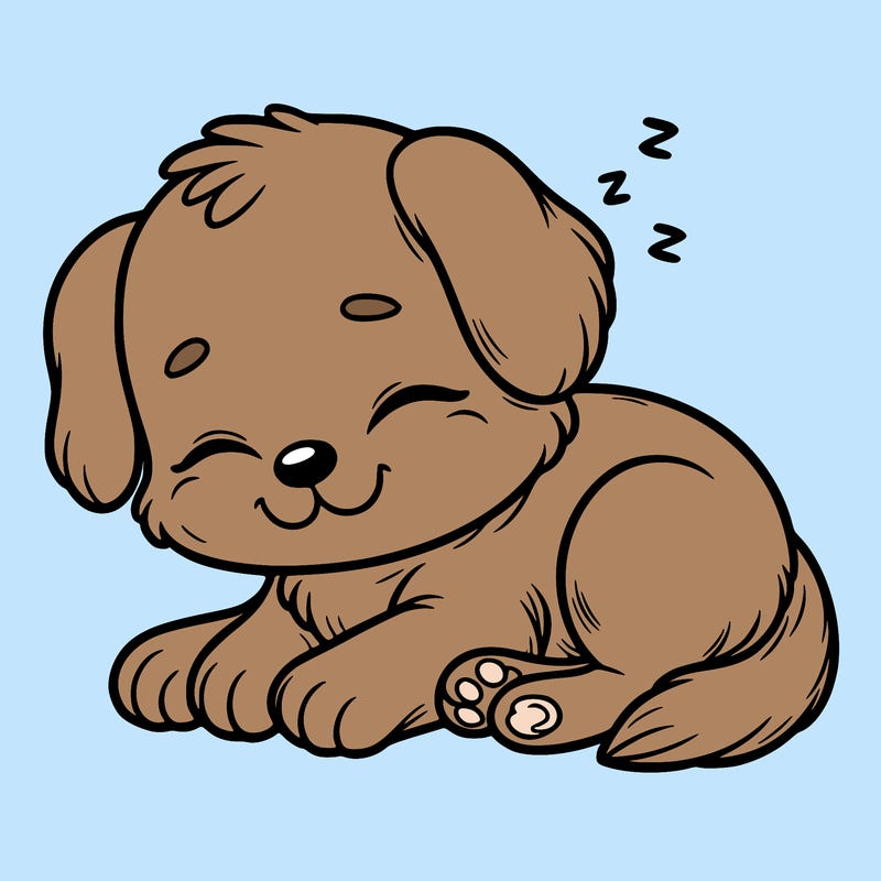 cute dog sleeping realistic