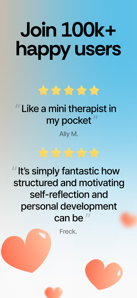 Honestly: Wellbeing Coaching - User testimonials and five star reviews for Honestly wellbeing coaching app showcasing high user satisfaction.