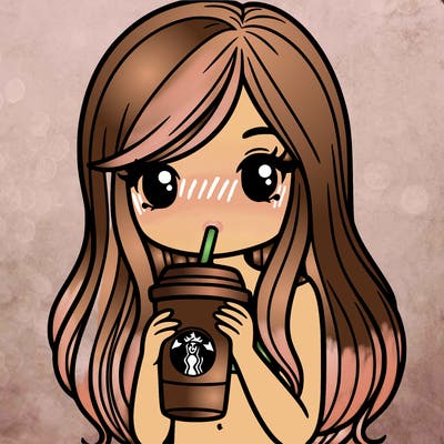 woman with long straight hair drinking starbucks