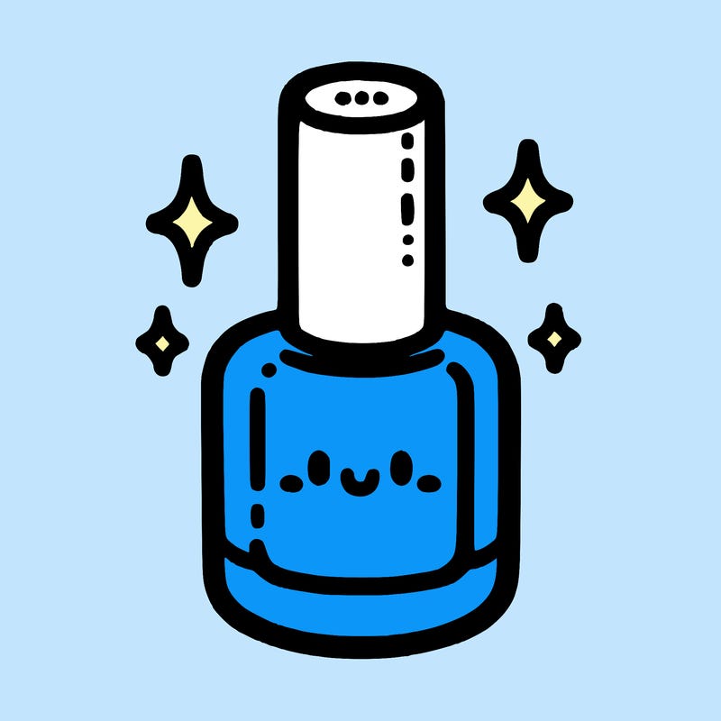 a nail polish bottle with sparkles 💅