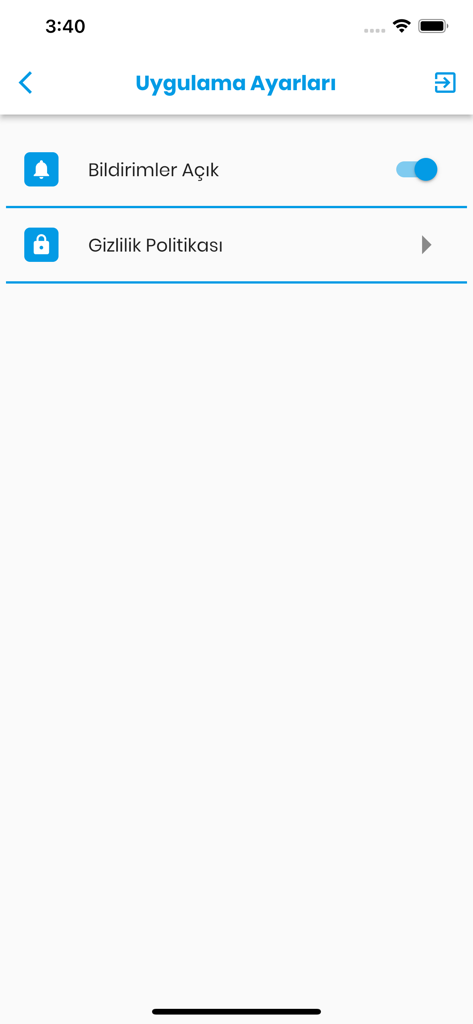 App-Einstellungen-Oberfläche für Durum Sozleri mit Benachrichtigungs- und Datenschutzoptionen
