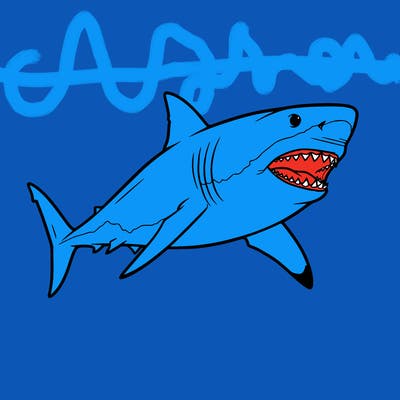 realistic great white shark