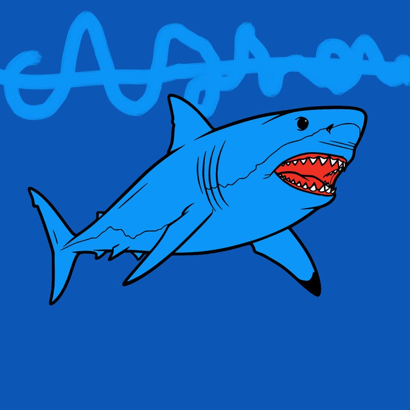 realistic great white shark