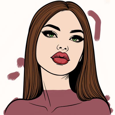 realistic woman with full lips