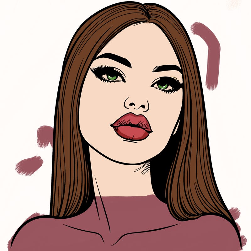 realistic woman with full lips