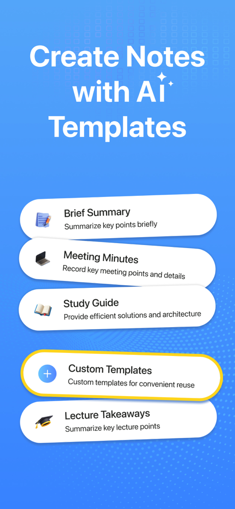Notes - AI Note Taker - AI note templates for meeting minutes study guides and lecture takeaways
