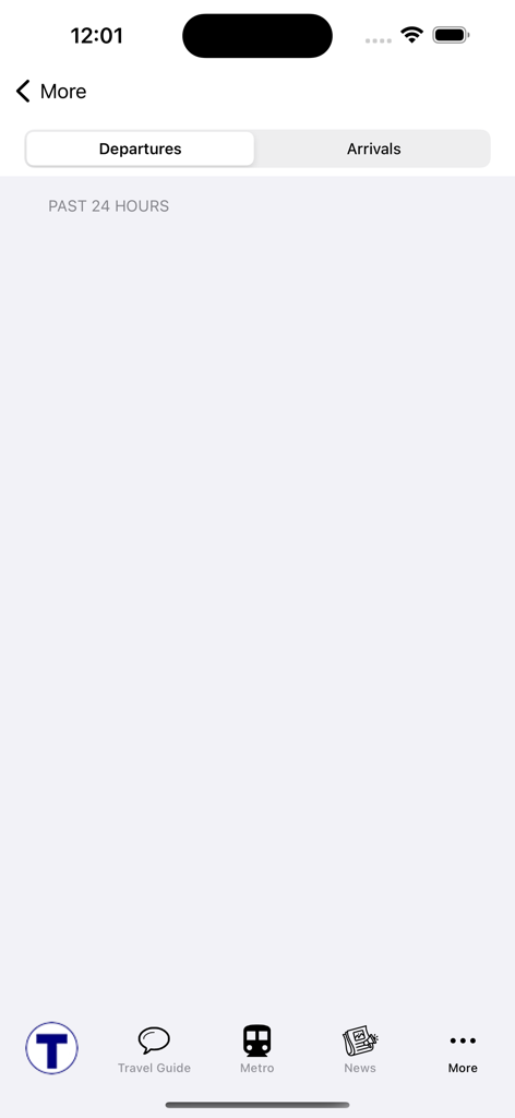 Stockholm Subway Map - Stockholm metro app interface showing departures and arrivals toggle buttons