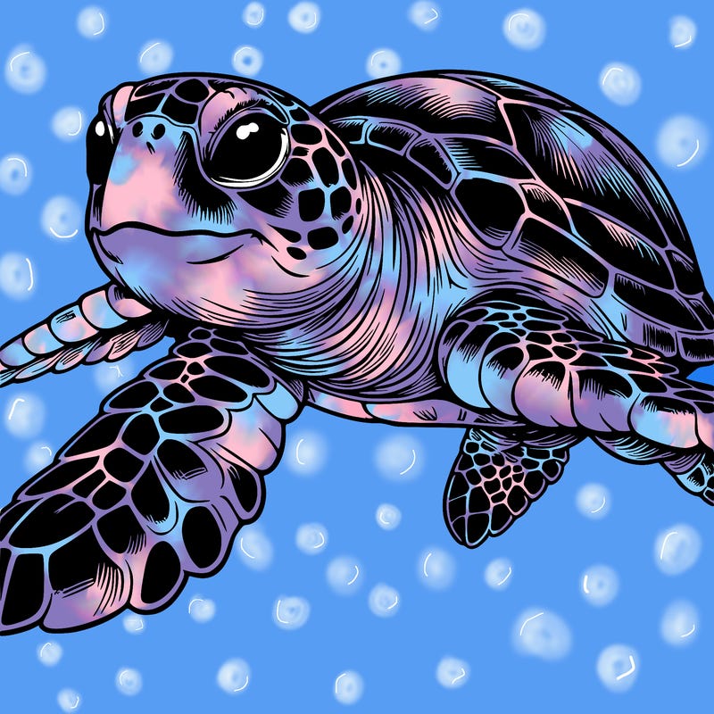 realistic sea turtle