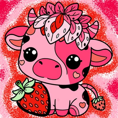 cute strawberry cow