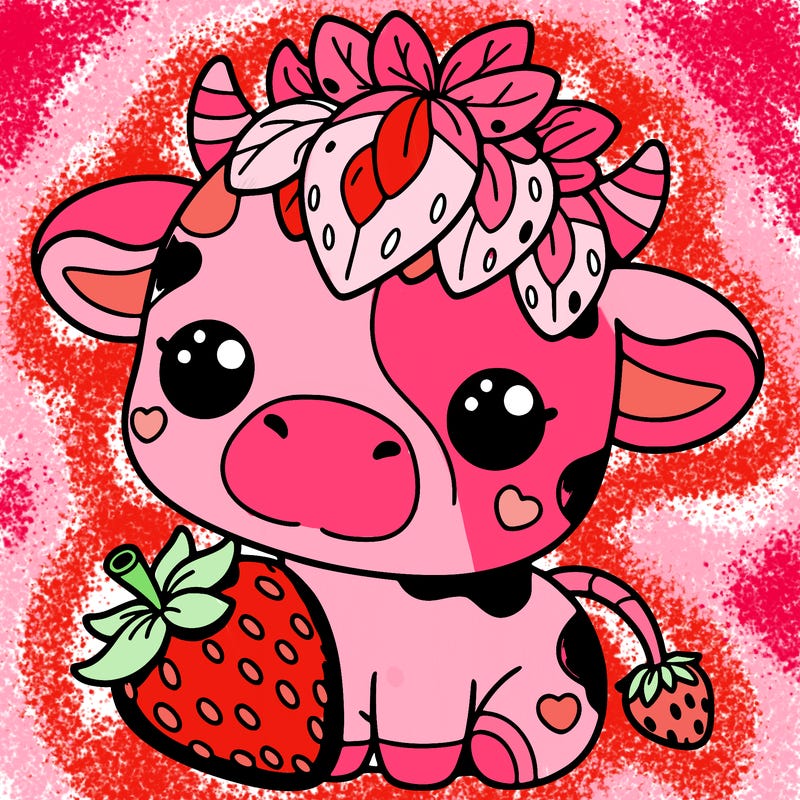 cute strawberry cow