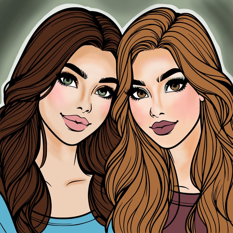 beautiful best friends women realistic