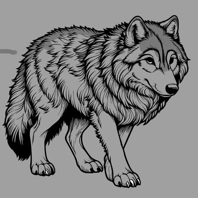 realistic wolf