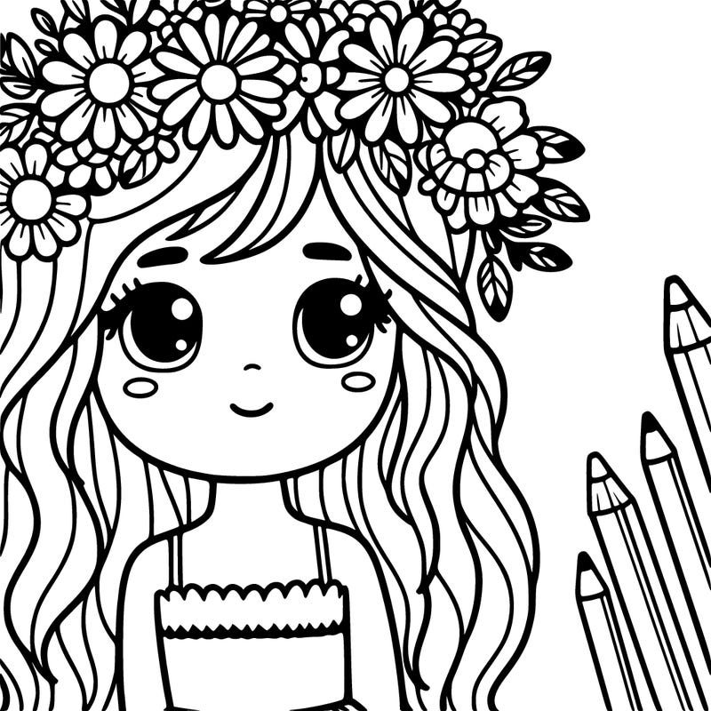 girl with flowers crown