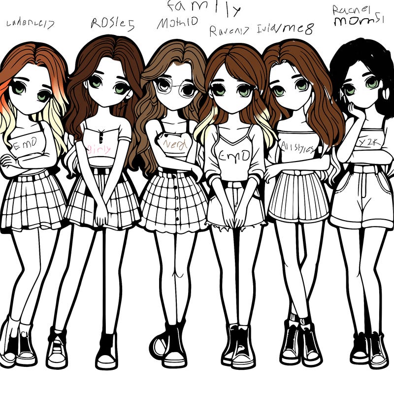 a group of girls realistic