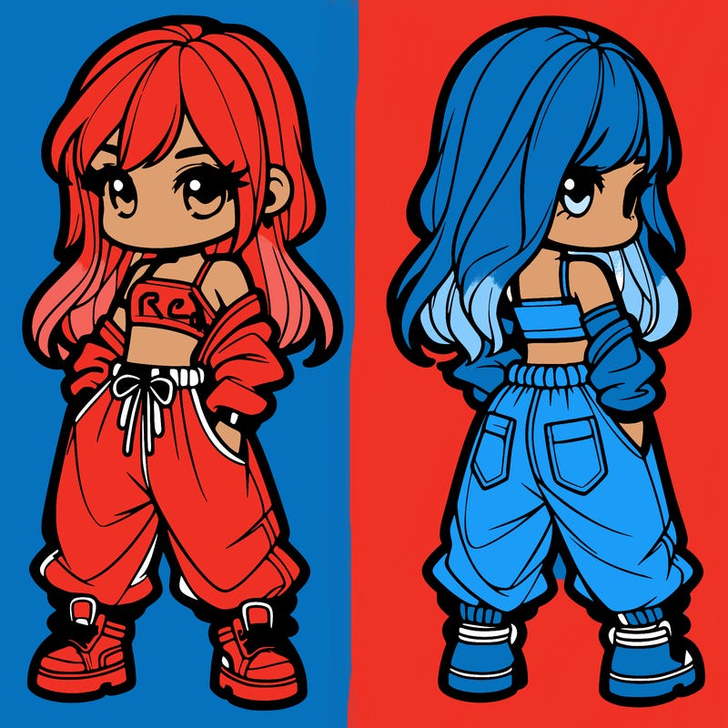 girl in crop top and baggy pants