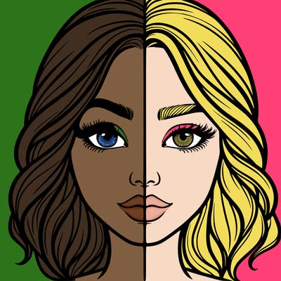 realistic girl split half