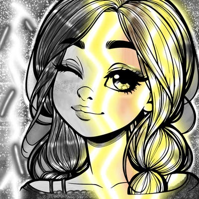 realistic girl with squinted eyes