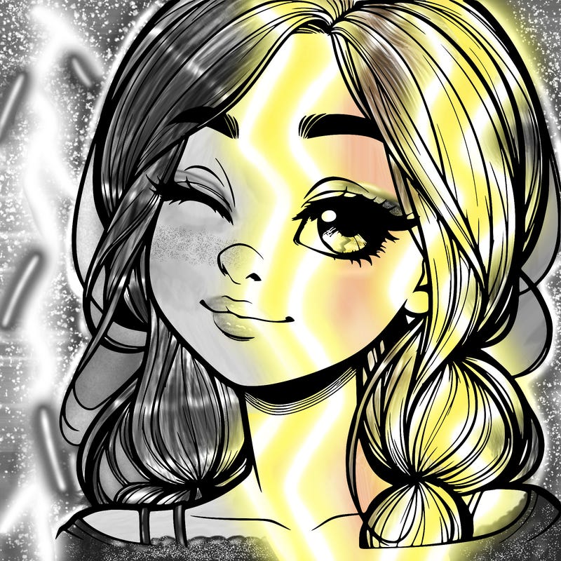 realistic girl with squinted eyes