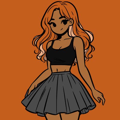 woman in a skirt and crop top