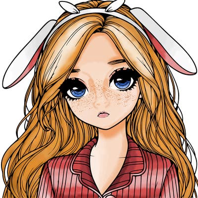 realistic girl with bunny pjs