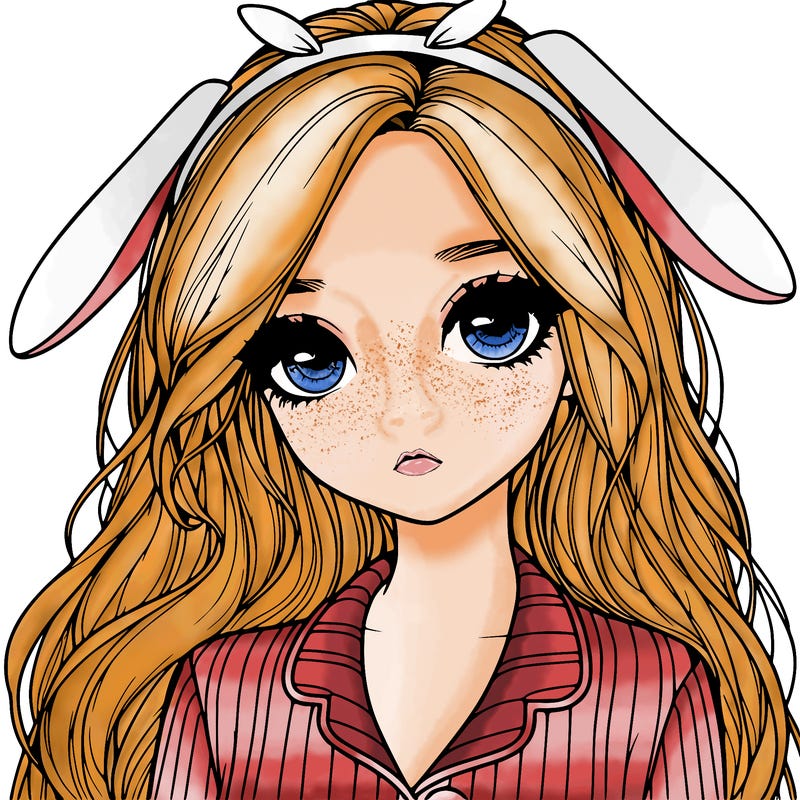 realistic girl with bunny pjs