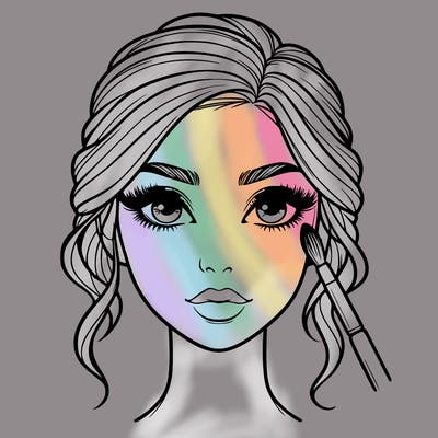 realistic person with makeup