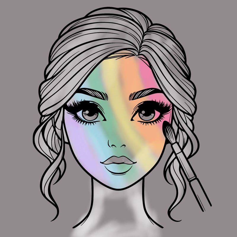 realistic person with makeup