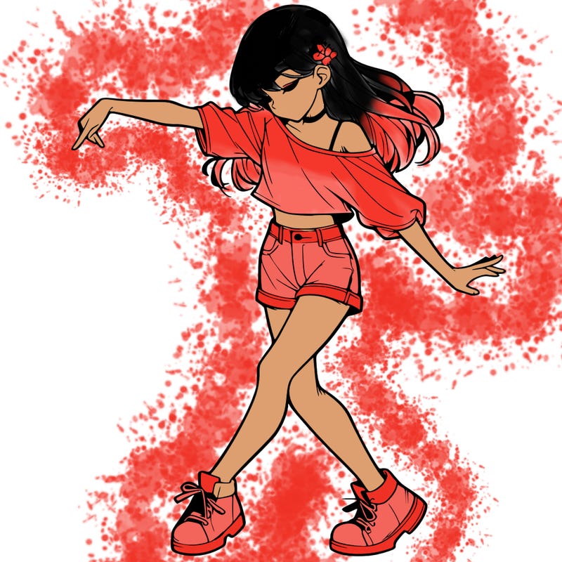 realistic girl danceing
