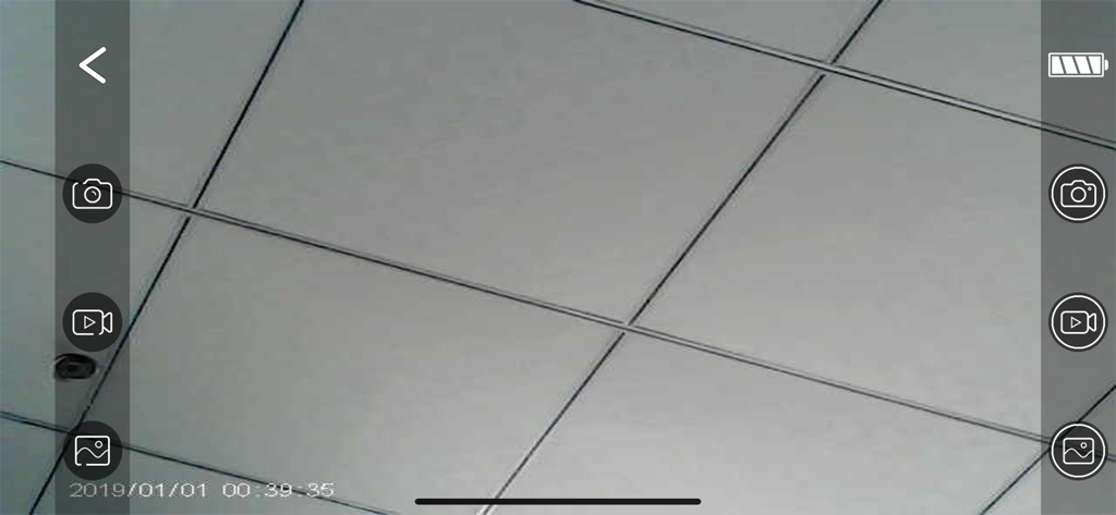 Sports-Camera - 사진, 동영상, 갤러리 액세스 아이콘이 있는 스포츠 카메라 앱의 라이브 비디오 모니터 인터페이스