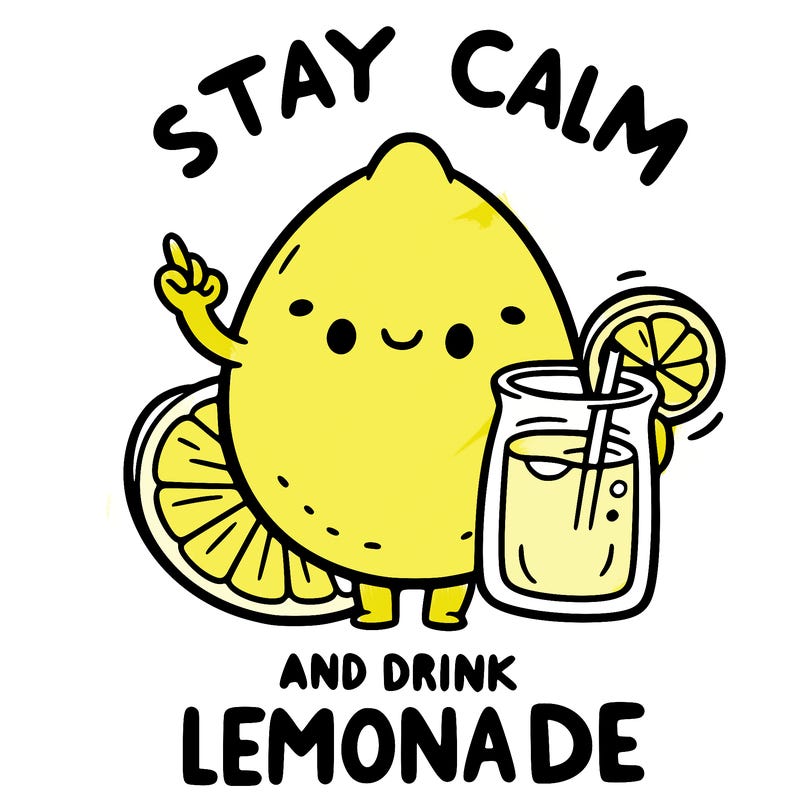 stay calm and drink lemonade