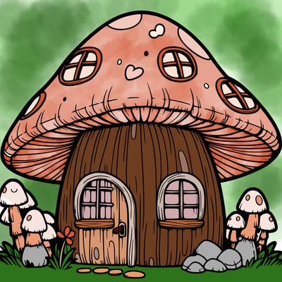 realistic mushroom house 🍄