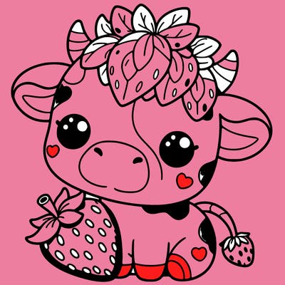 cute strawberry cow
