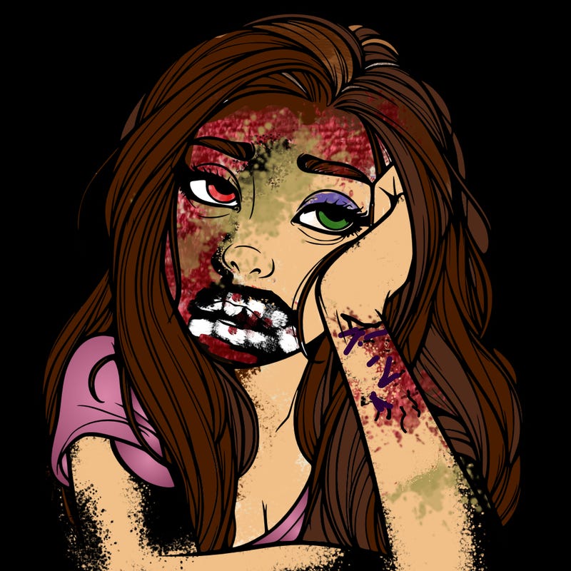 realistic tired pretty girl