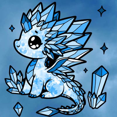 little cute crystal dragon