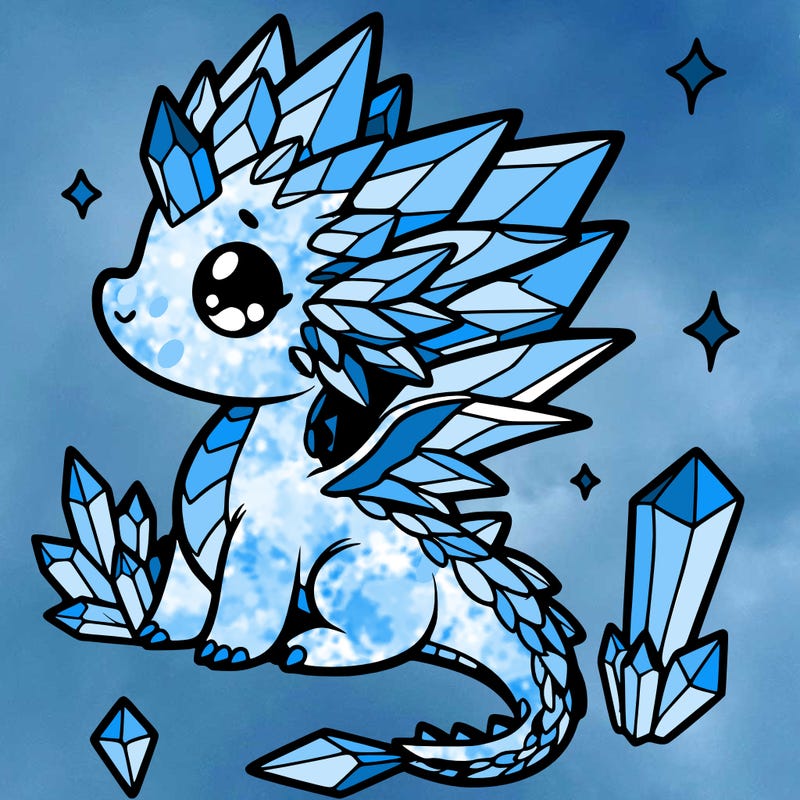 little cute crystal dragon