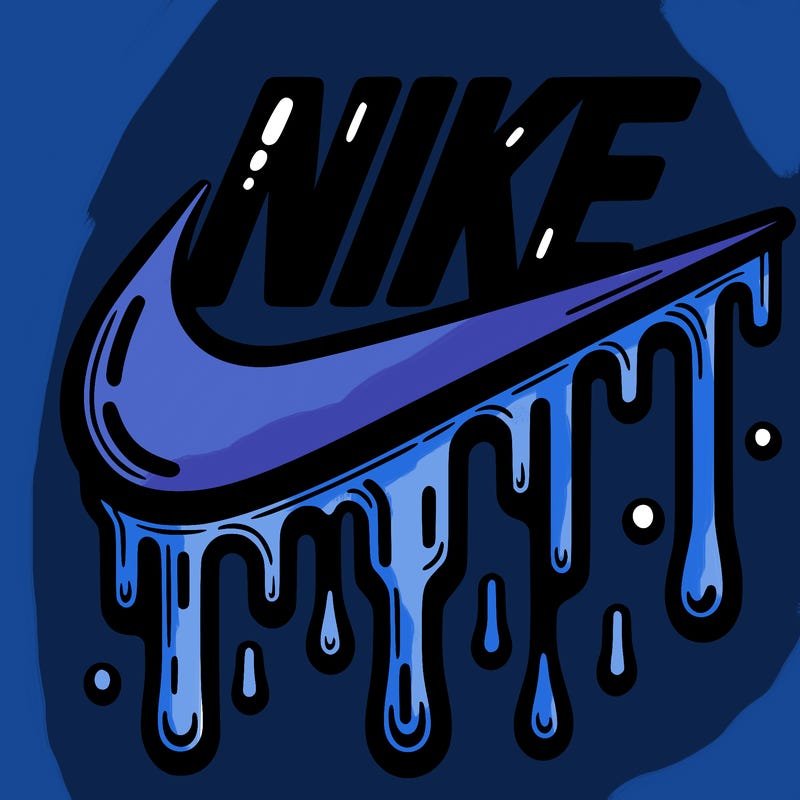 dripping nike logo