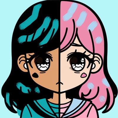 a split of a girl