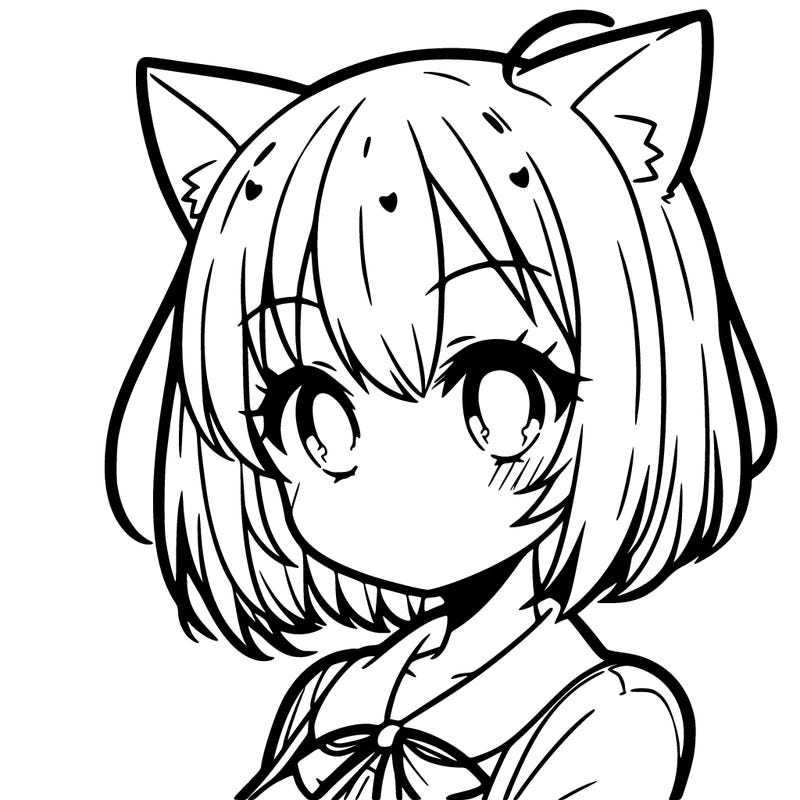 anime girl with cat ears