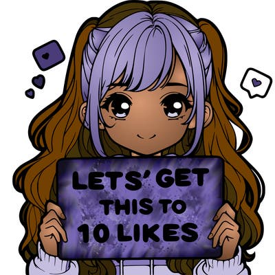 girl holding up sign that says let’s get this to 10 likes realistic
