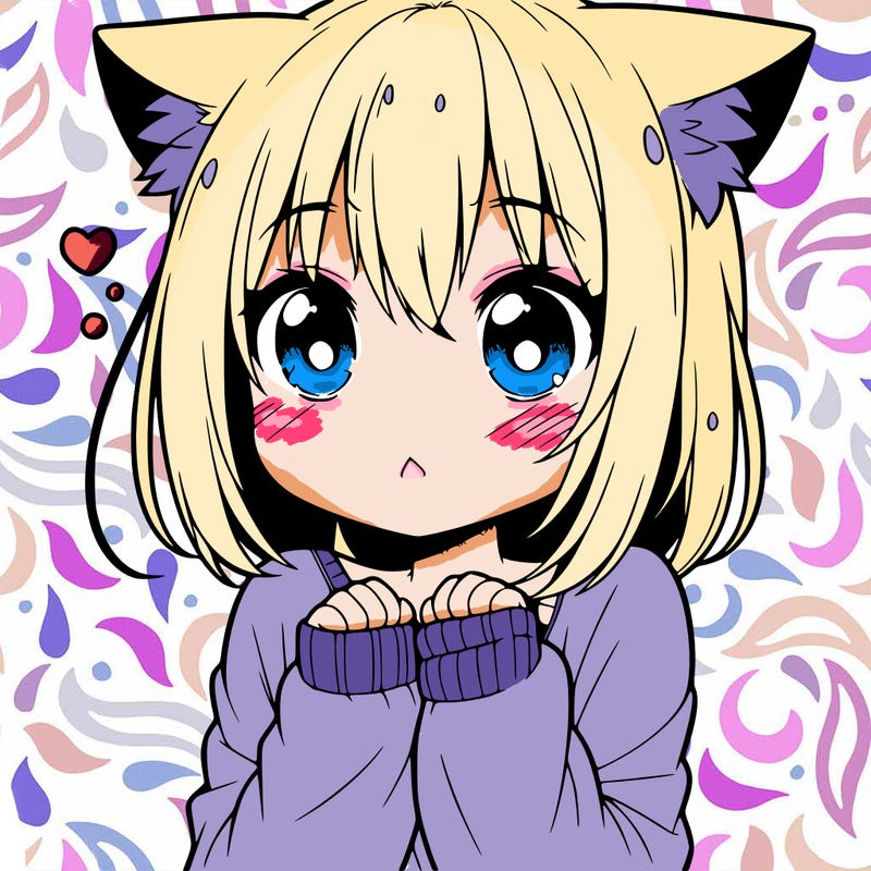shy anime catgirl