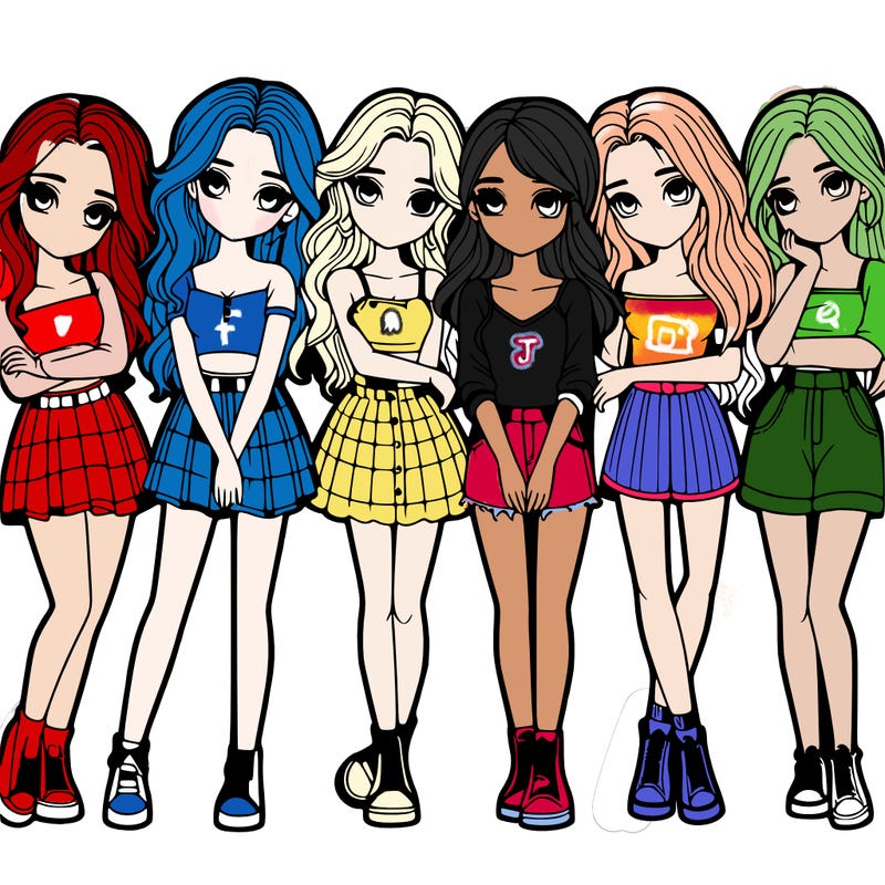 a group of girls realistic