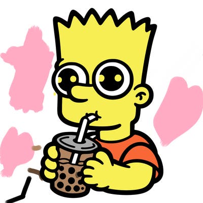 bart drinking boba
