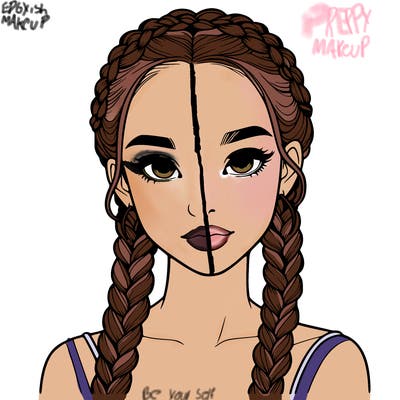 realistic girl with braids