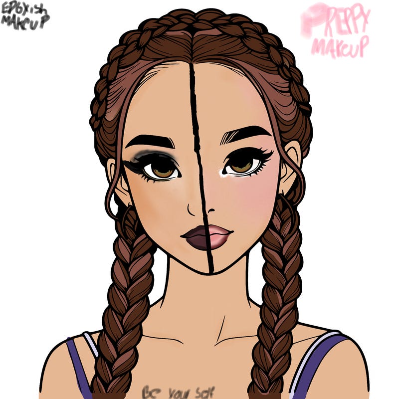 realistic girl with braids