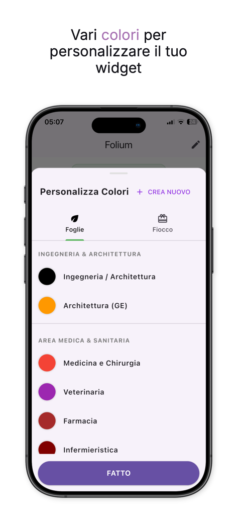Folium-Libretto Universitario - Interface for customizing colors in the Folium university widget based on academic department